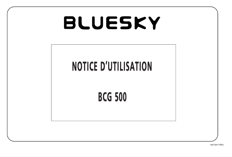 Page 1 de la notice Manuel utilisateur Bluesky BCG 500