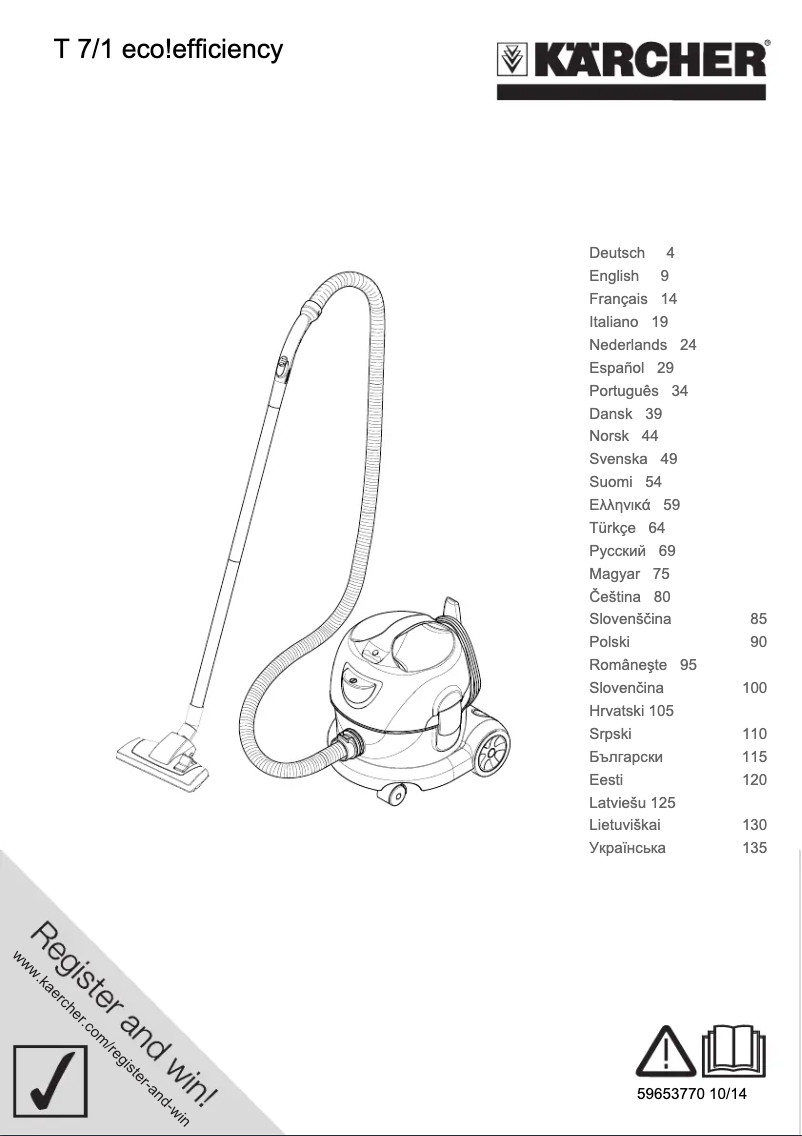Page n°1 - Manuel utilisateur Kärcher T 7/1 eco!efficiency