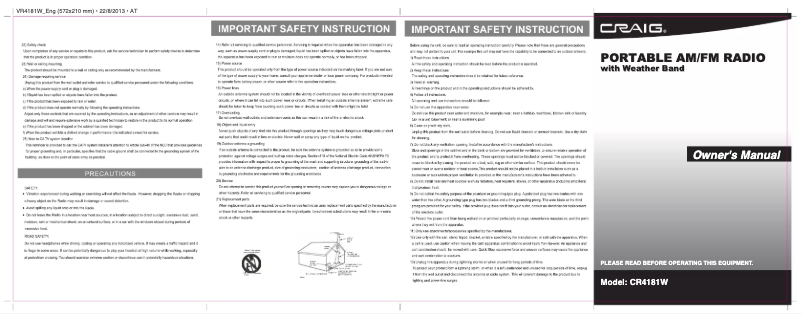 Page 1 de la notice Manuel utilisateur Craig CR4181W