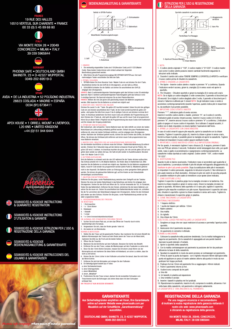 Page 1 de la notice Manuel utilisateur Phoenix SS0804E