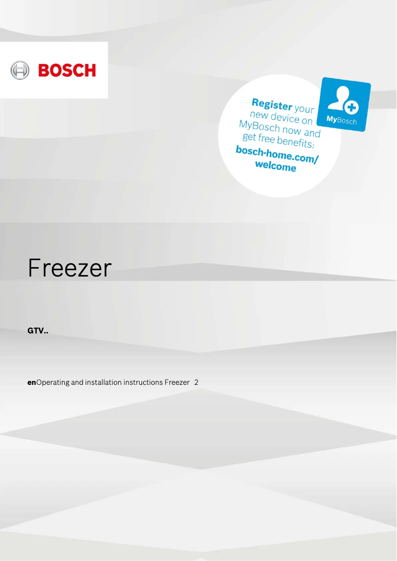 Page 1 of the manual User Manual Bosch Serie 2 GTV15NW3AG