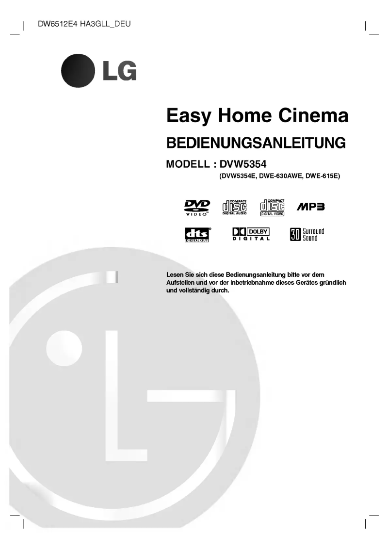 Página 1 del manual Manual de usuario LG DVW5354E