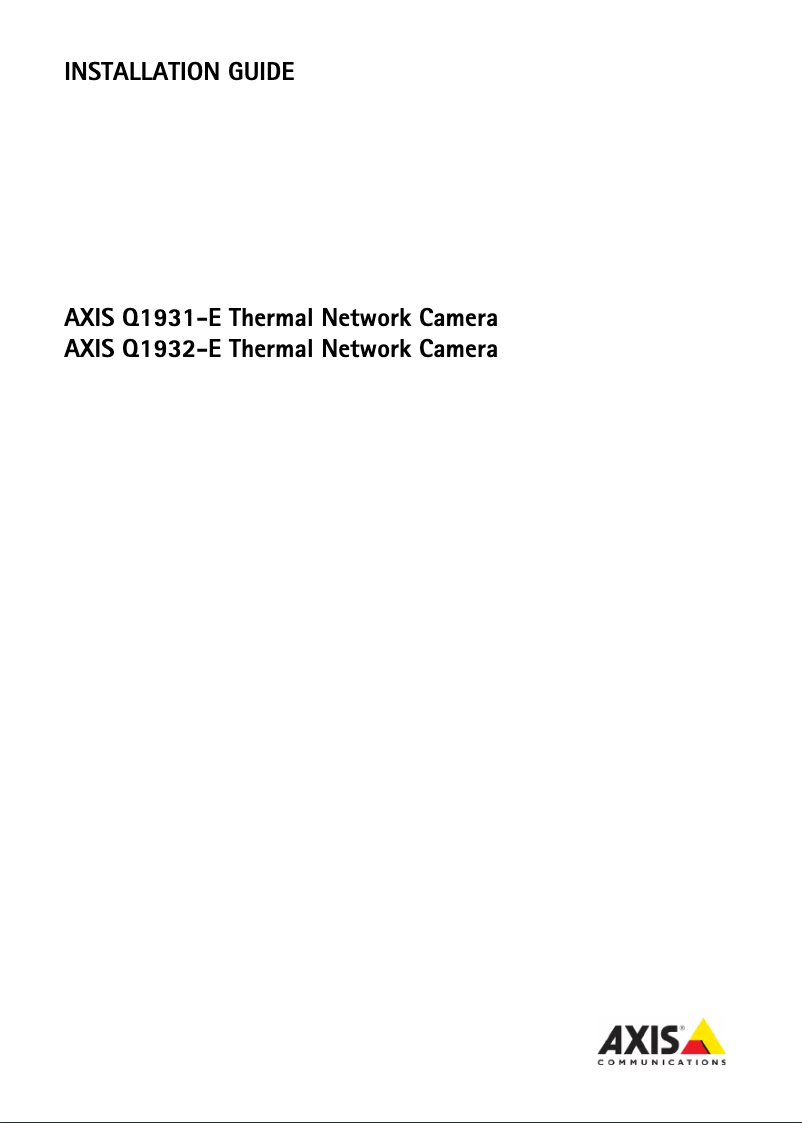 Page 1 de la notice Manuel utilisateur Axis Q1932-E