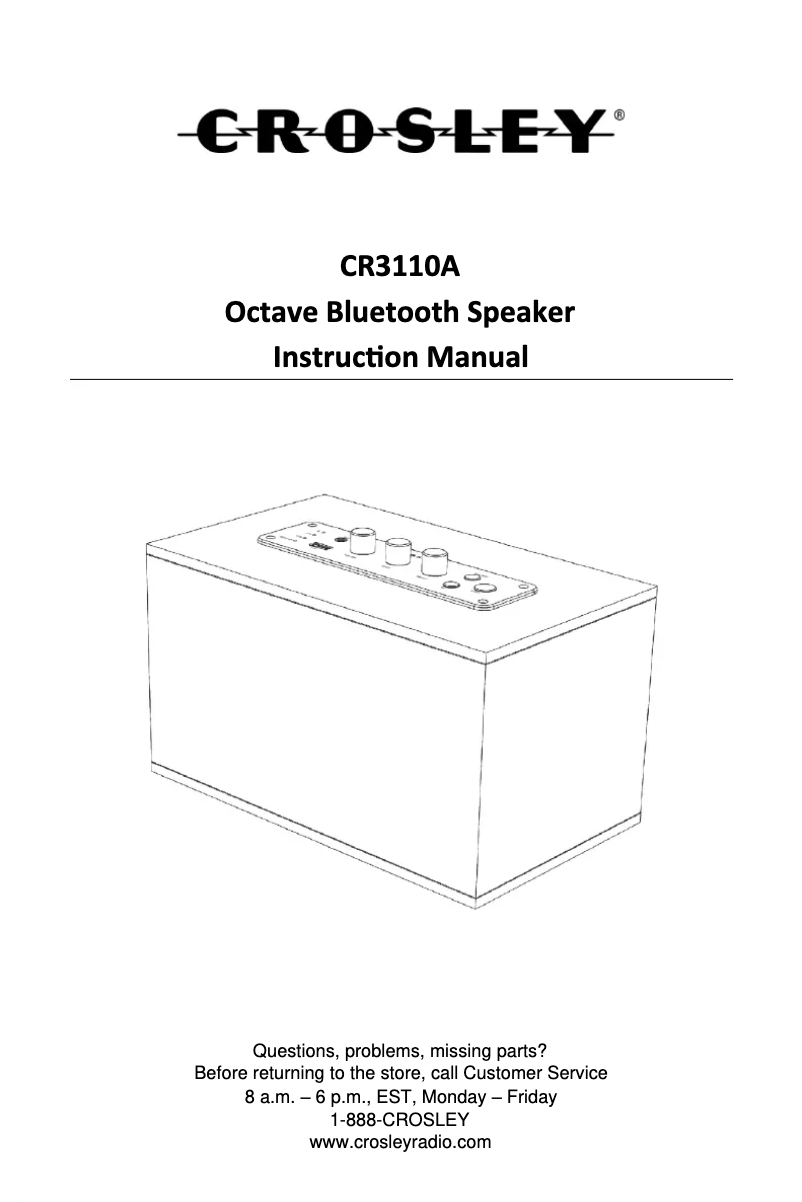 Page 1 de la notice Manuel utilisateur Crosley Octave CR3110A