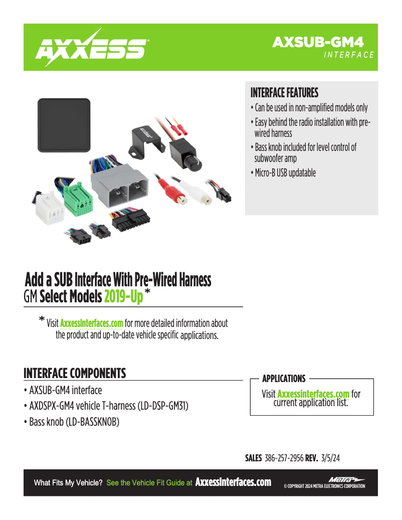 Página 1 del manual Ficha técnica AXESS AXSUB-GM4