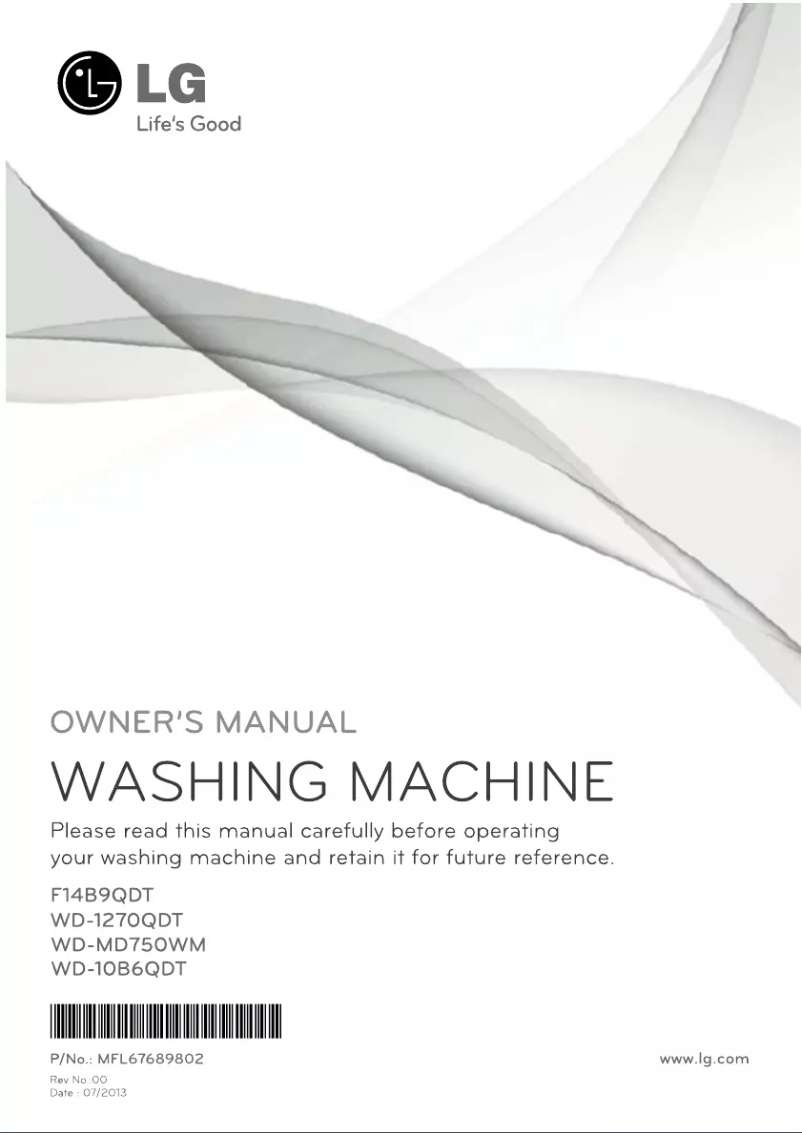 Page 1 de la notice Manuel utilisateur LG WD-MD750WM