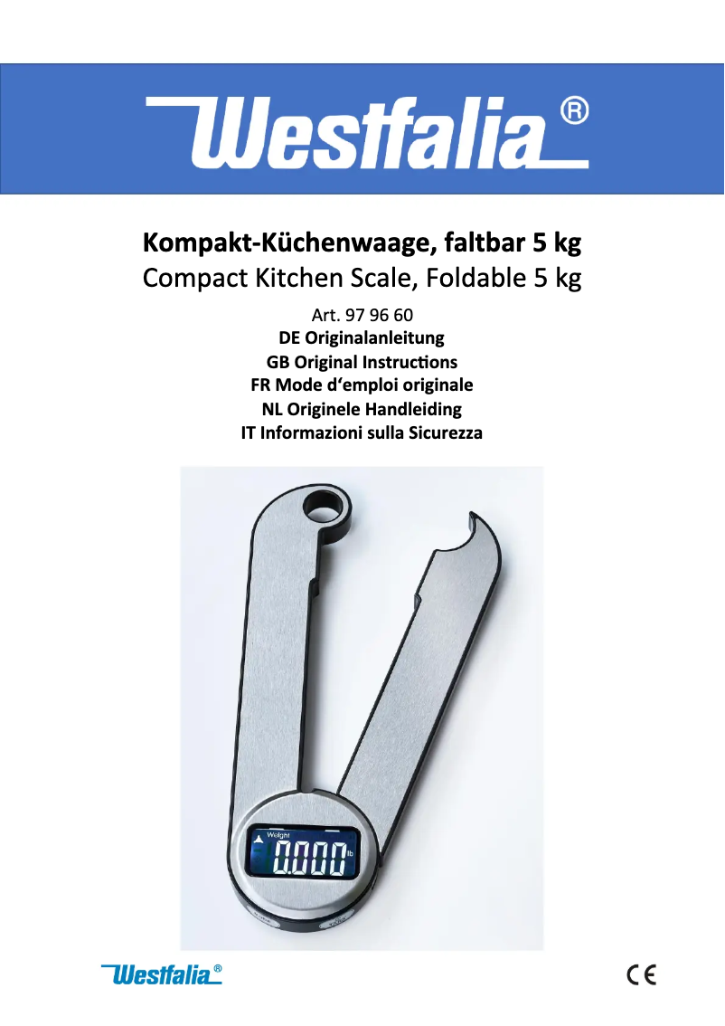 Página 1 del manual Manual de usuario Westfalia 979660