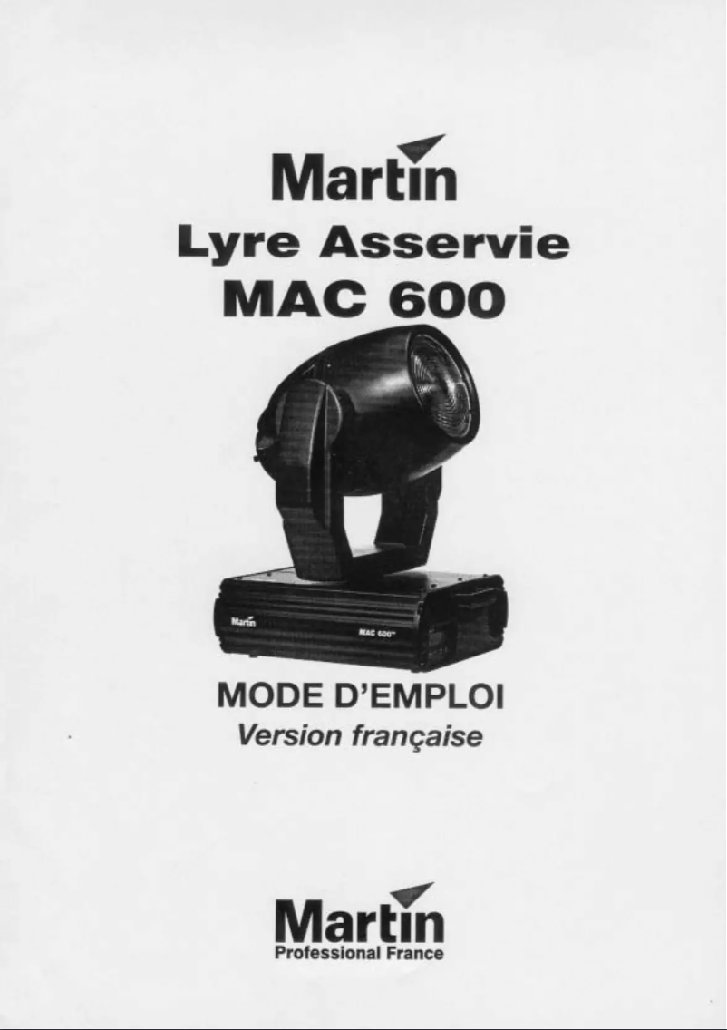 Image de la première page du manuel de l'appareil MAC 600/E