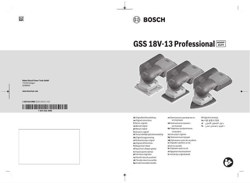 Page n°1 - Manuel utilisateur Bosch GSS 18V-13 Professional