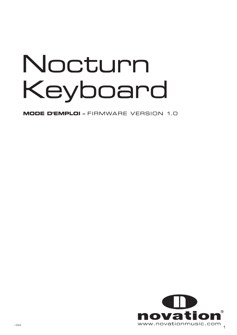 Page n°1 - Manuel utilisateur Novation Nocturn 25