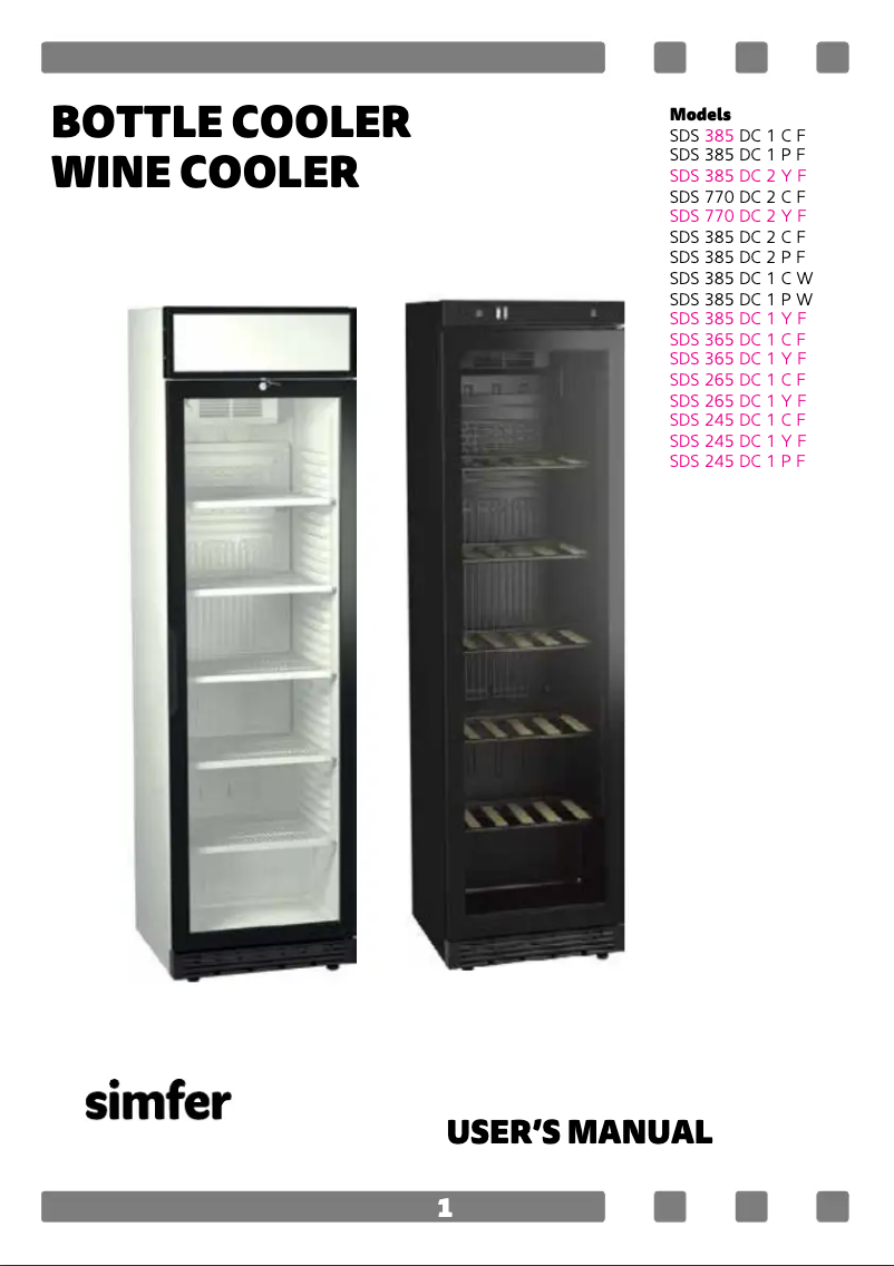 Page 1 de la notice Manuel utilisateur Simfer SDS 385 DC 1 CF
