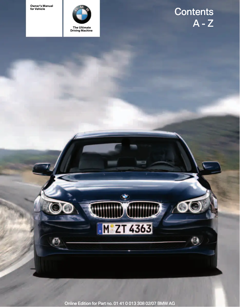 Page 1 de la notice Manuel utilisateur BMW 550i Sedan (2007)