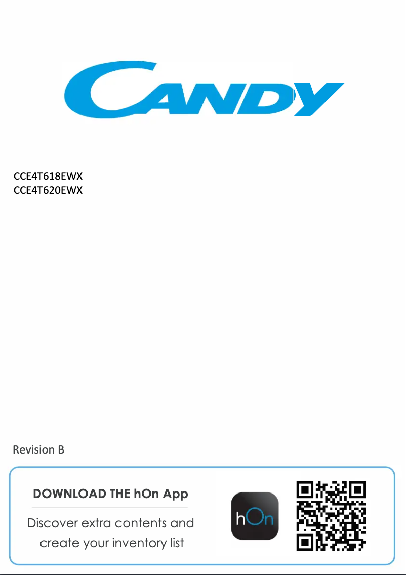 Page 1 de la notice Manuel utilisateur Candy CCE4T620EWX