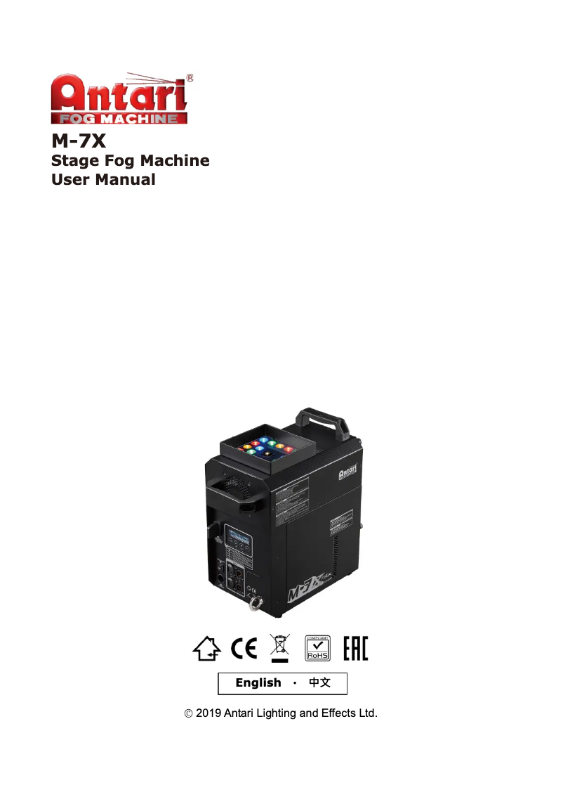 Page 1 de la notice Manuel utilisateur Antari M-7X