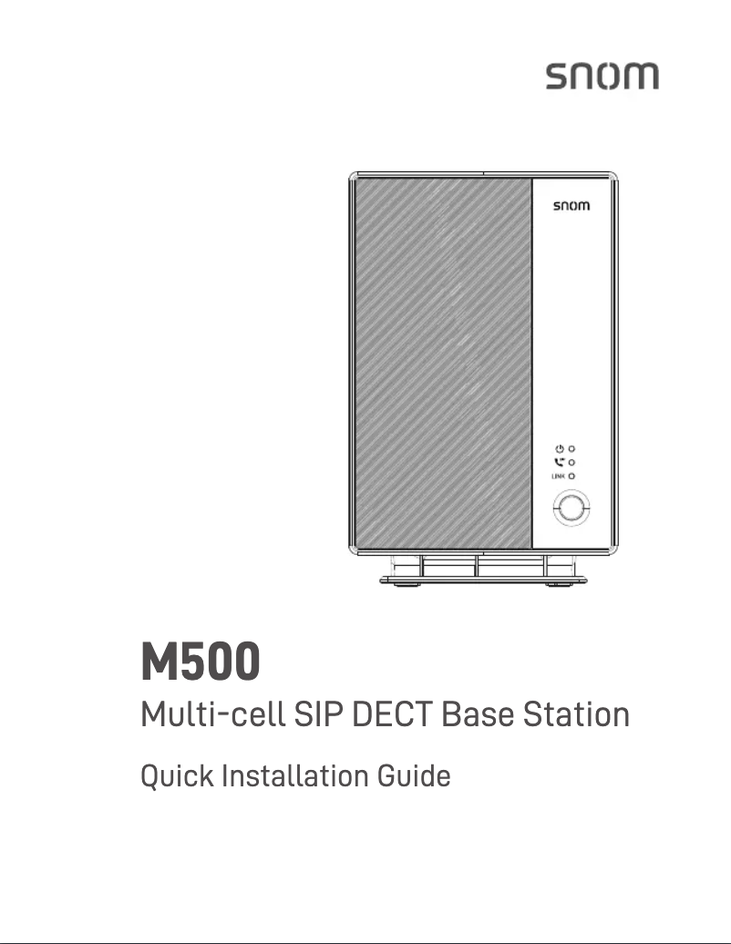 Page 1 of the manual Quick Start Guide Snom M5