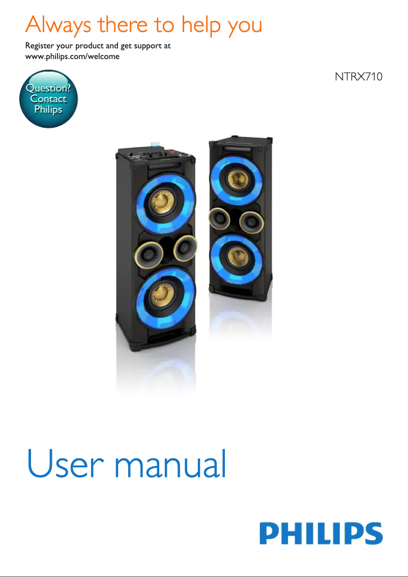 Page 1 de la notice Manuel utilisateur Philips NTRX710