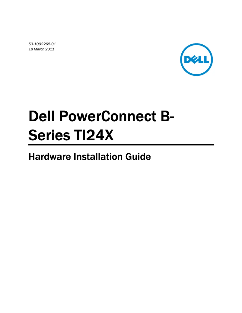 Image de la première page du manuel de l'appareil PowerConnect B-TI24X