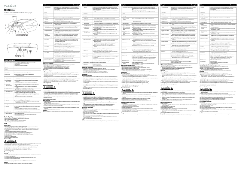 Page n°1 - Manuel utilisateur Nedis SPBB200BK
