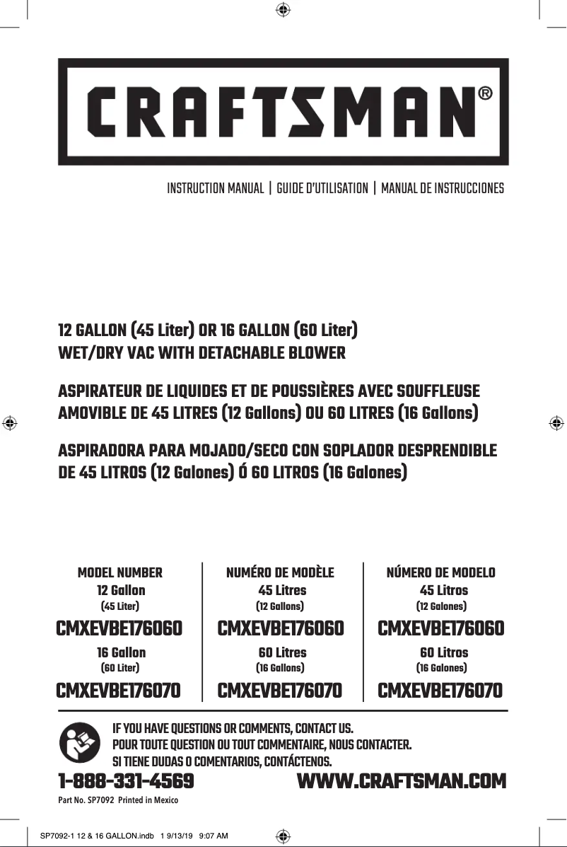 Image de la première page du manuel de l'appareil CMXEVBE17607