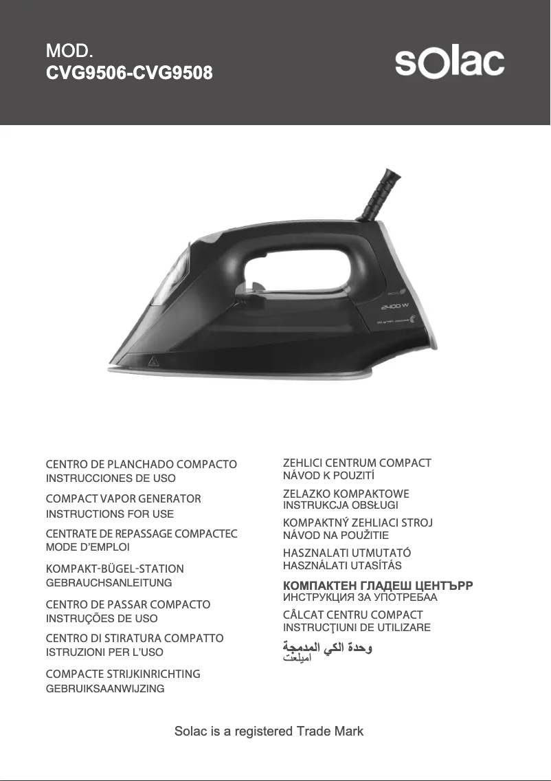 Page 1 de la notice Manuel utilisateur Solac CVG9508