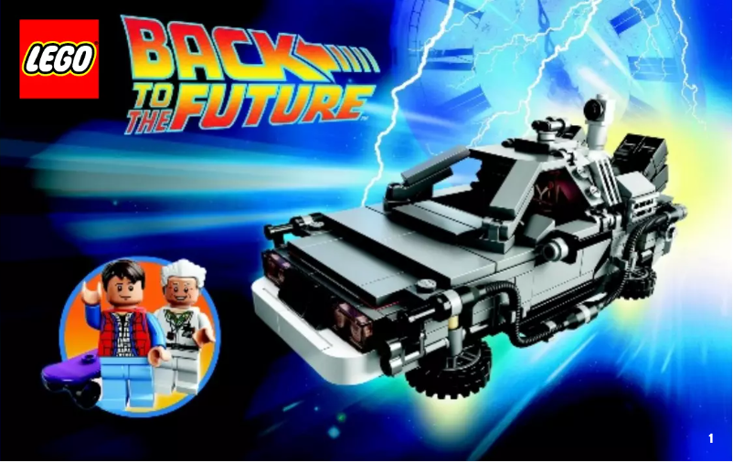 Page 1 de la notice Consignes visuelles Lego The DeLorean time machine 21103