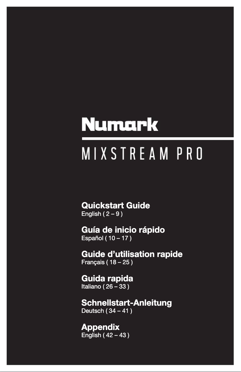 Image de la première page du manuel de l'appareil Mixstream Pro
