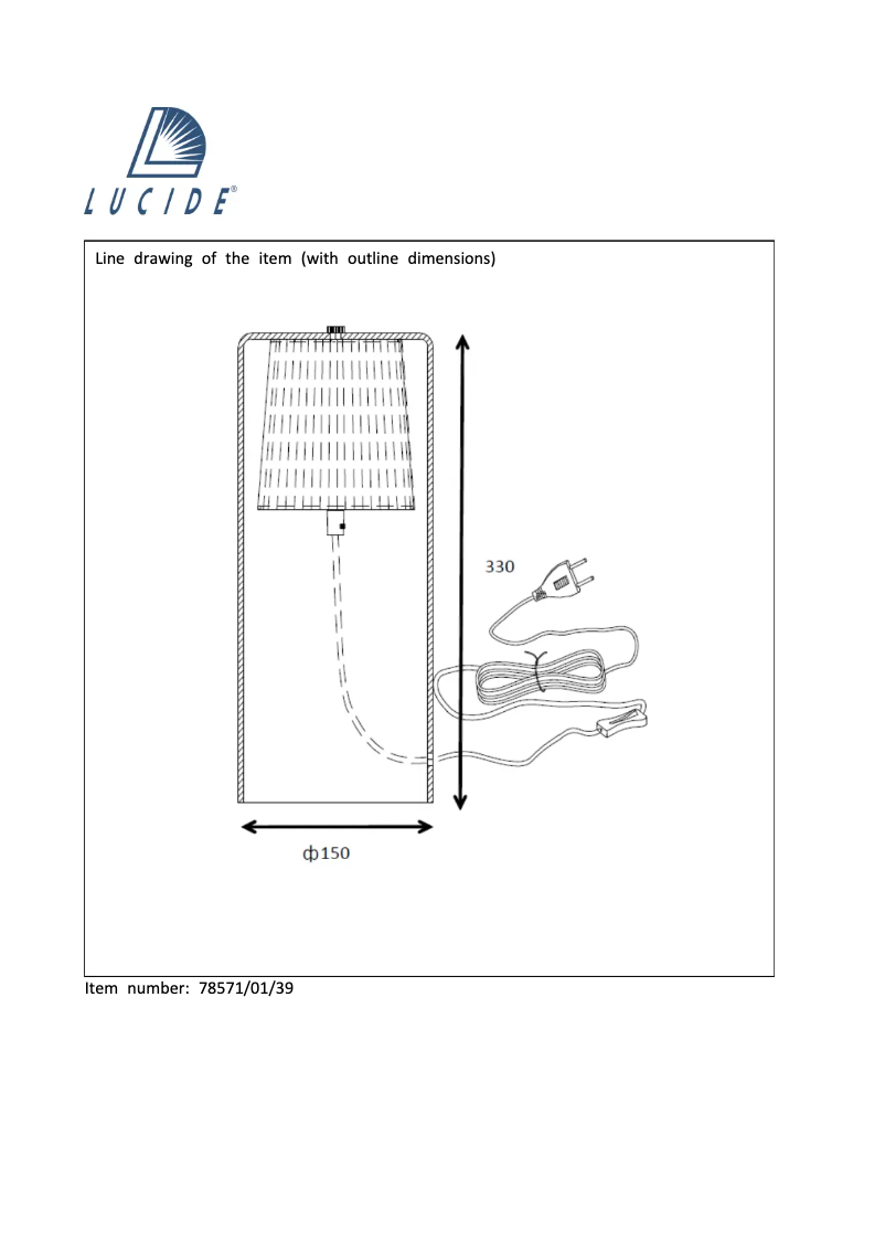 Page n°1 - Manuel utilisateur Lucide Tina 78574/01/39