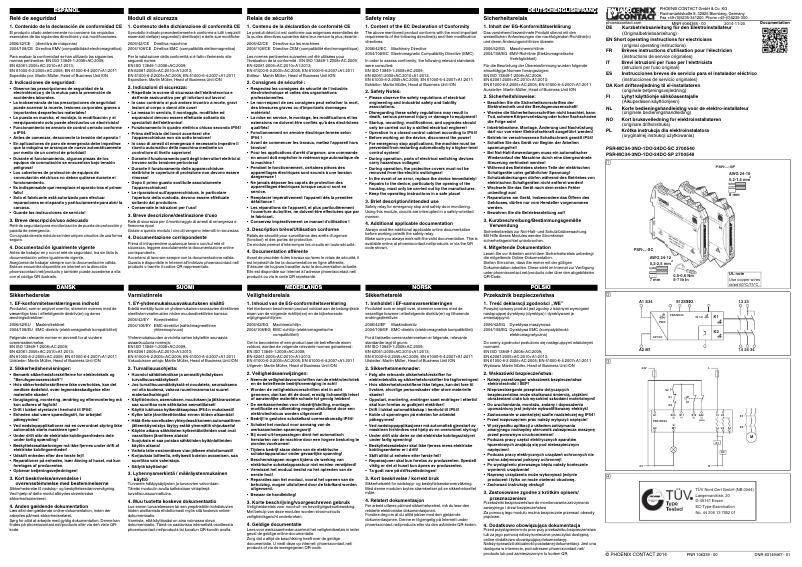 Page 1 de la notice Manuel utilisateur Phoenix Contact PSR-MC34-3NO-1DO-24DC-SC