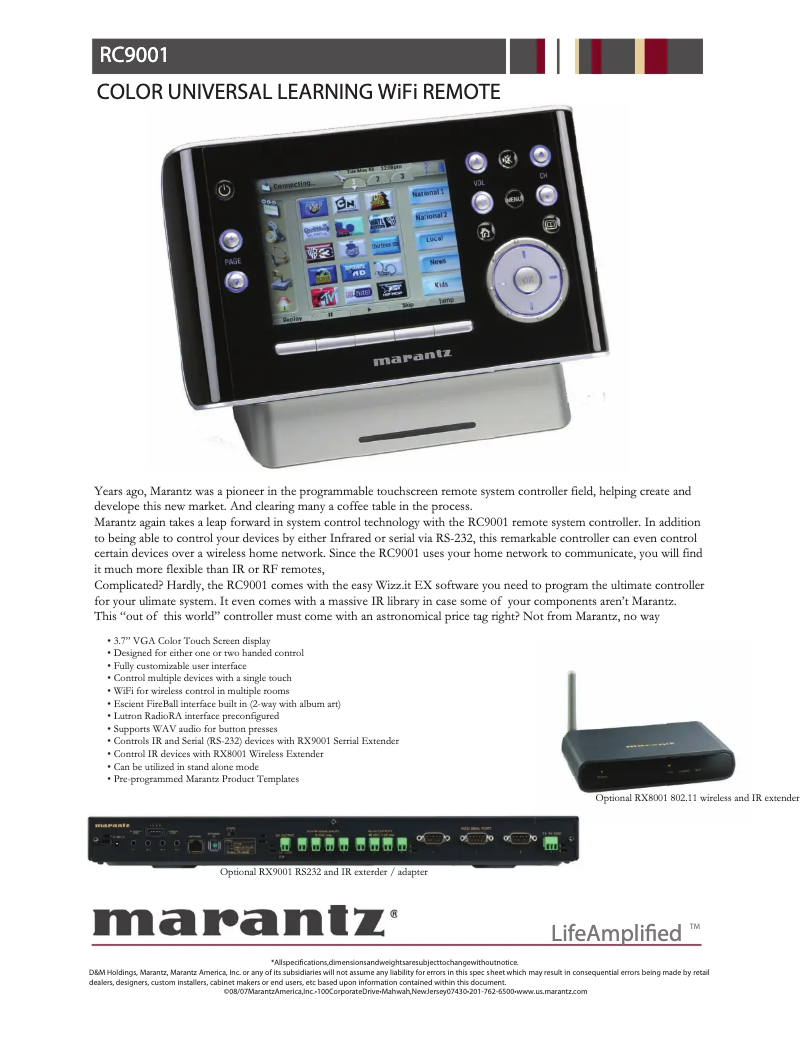 Image de la première page du manuel de l'appareil RC9001