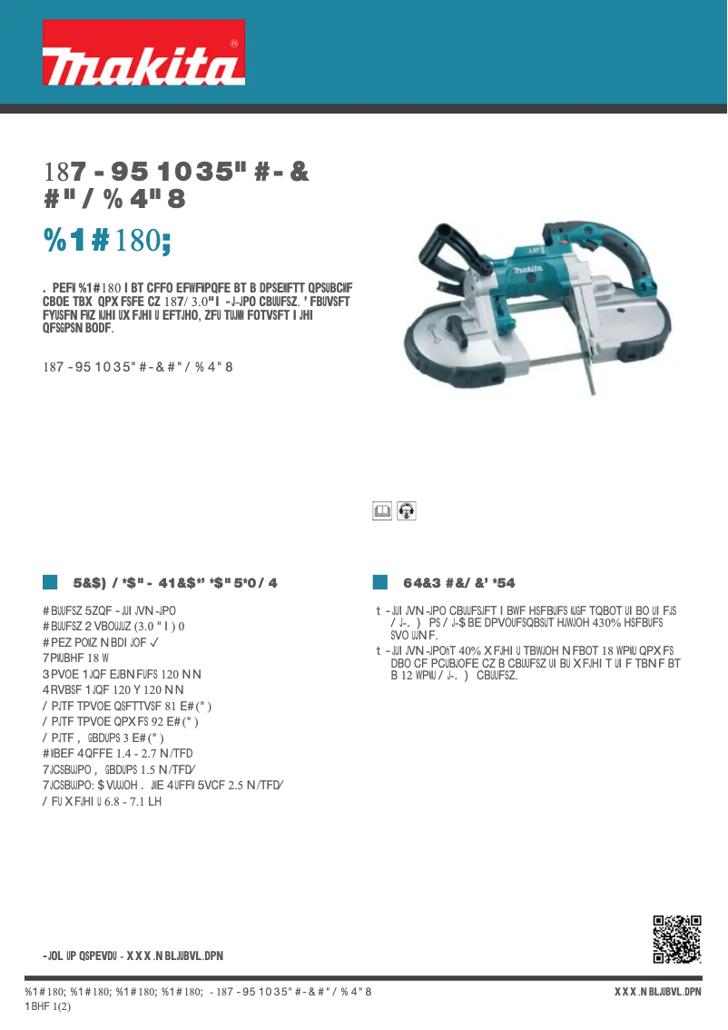 Page n°1 - Fiche technique Makita DPB180Z