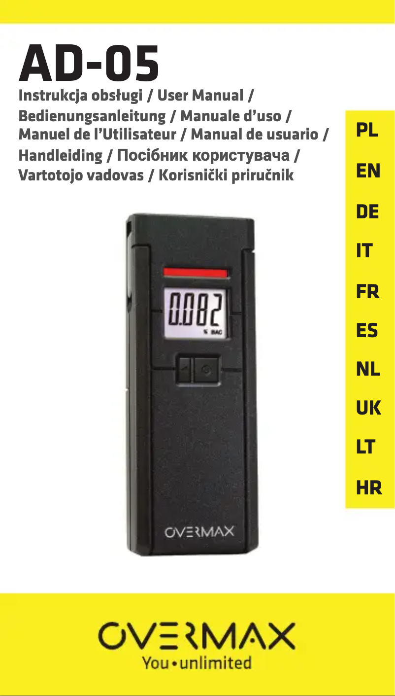 Page 1 de la notice Manuel utilisateur Overmax AD-05