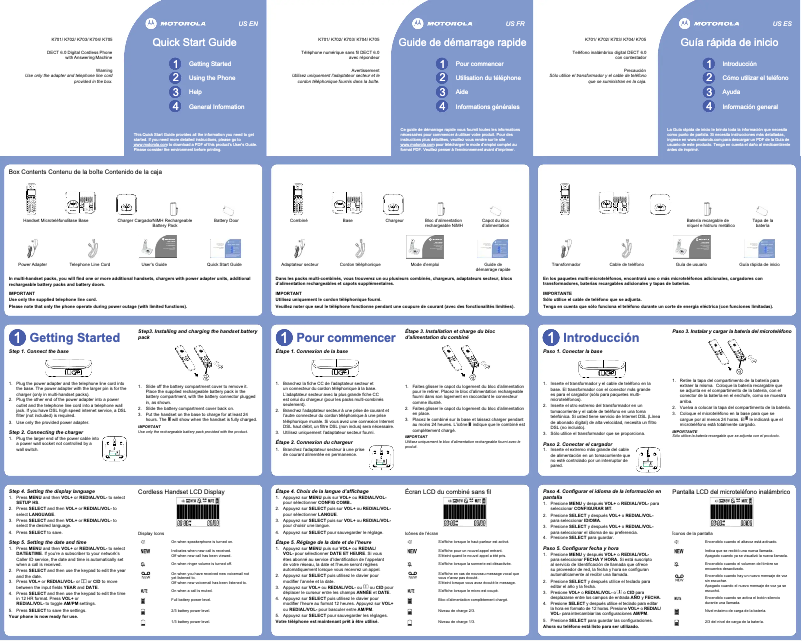 Página 1 del manual Manual de usuario Motorola K703