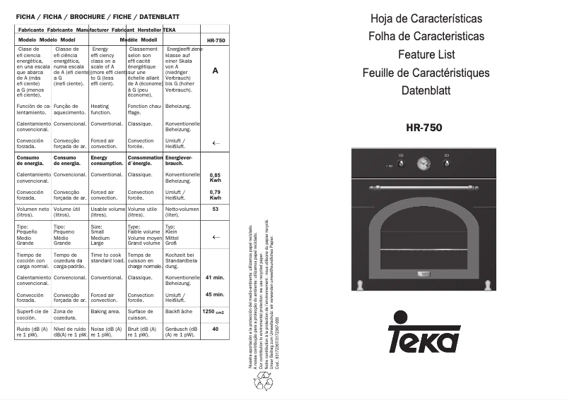 Page n°1 - Mode d'emploi Teka HR 750