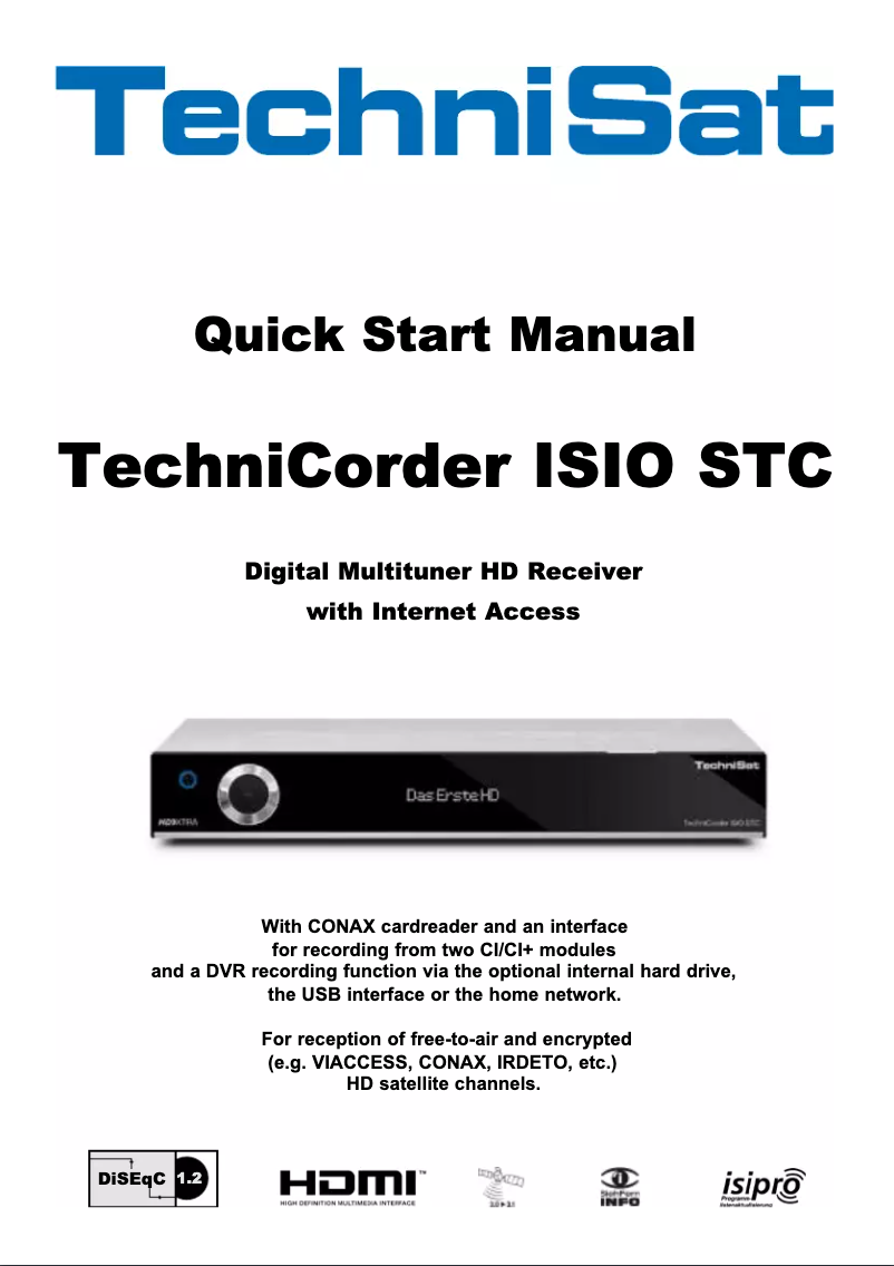 Image de la première page du manuel de l'appareil TechniCorder ISIO STC