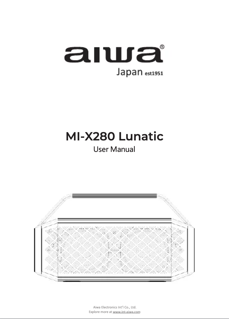 Page n°1 - Manuel utilisateur Aiwa MI-X280 Lunatic