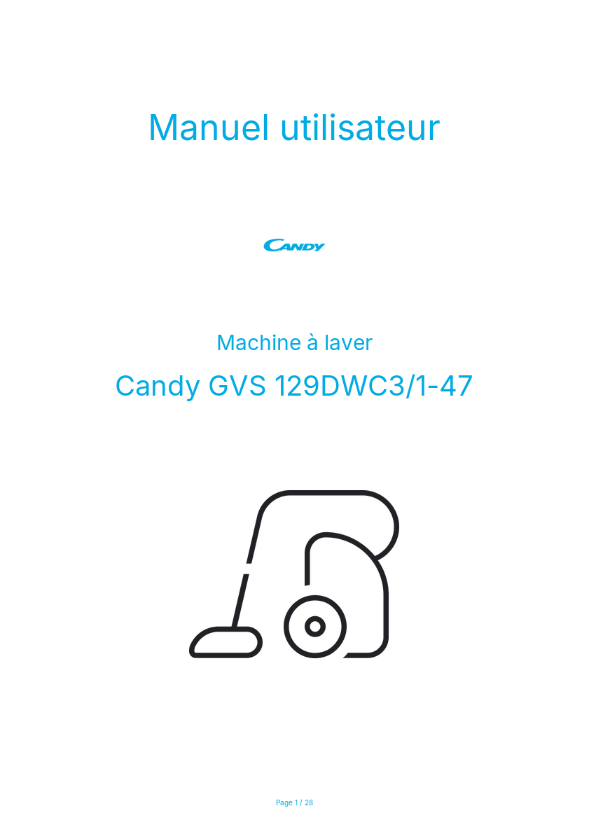 Image de la première page du manuel de l'appareil GVS 129DWC3/1-47