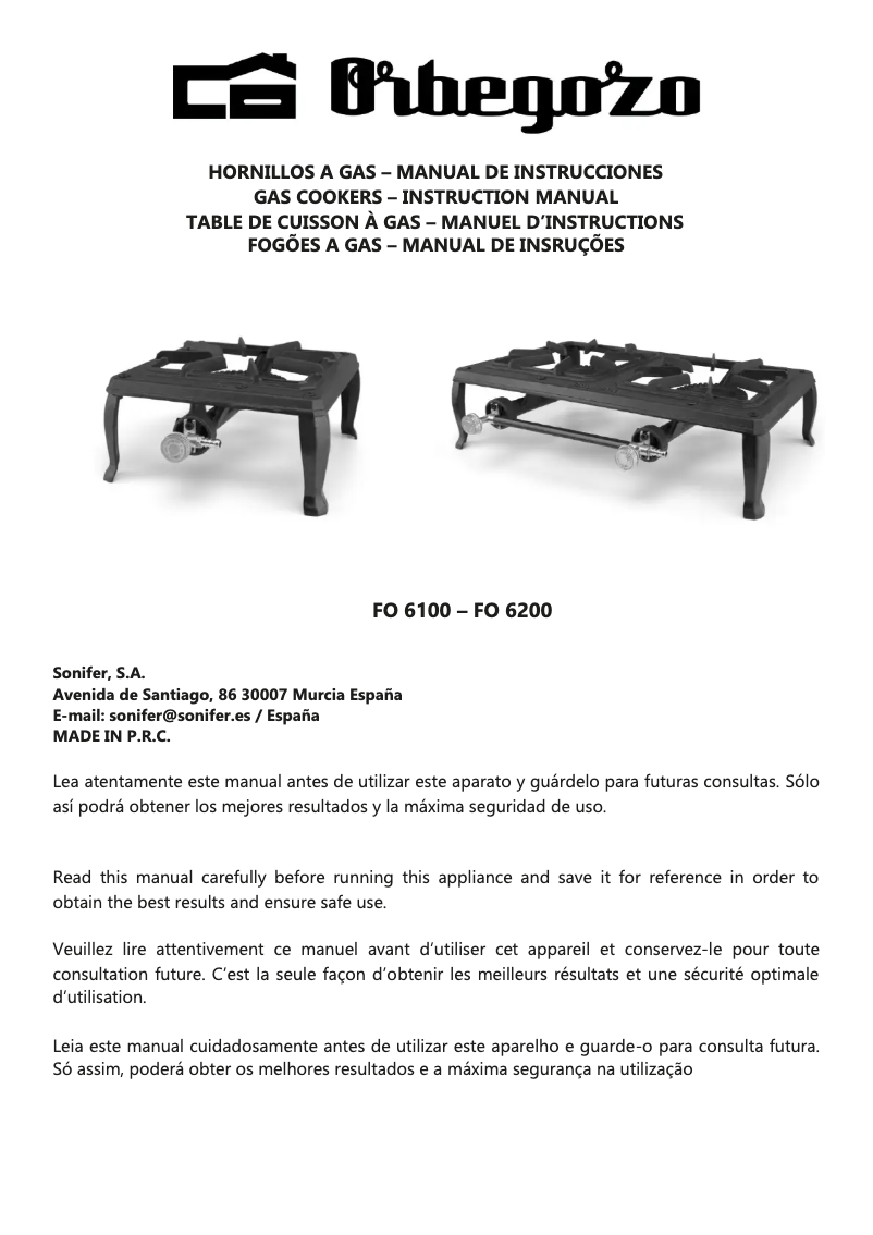 Página 1 del manual Manual de usuario Orbegozo FO 6100