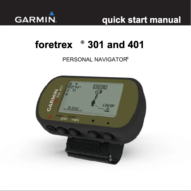 Page 1 de la notice Guide de démarrage rapide Garmin Foretrex 401