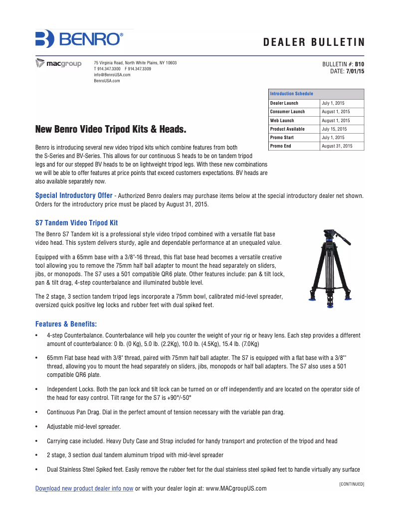 Page 1 de la notice Manuel utilisateur Benro A373F