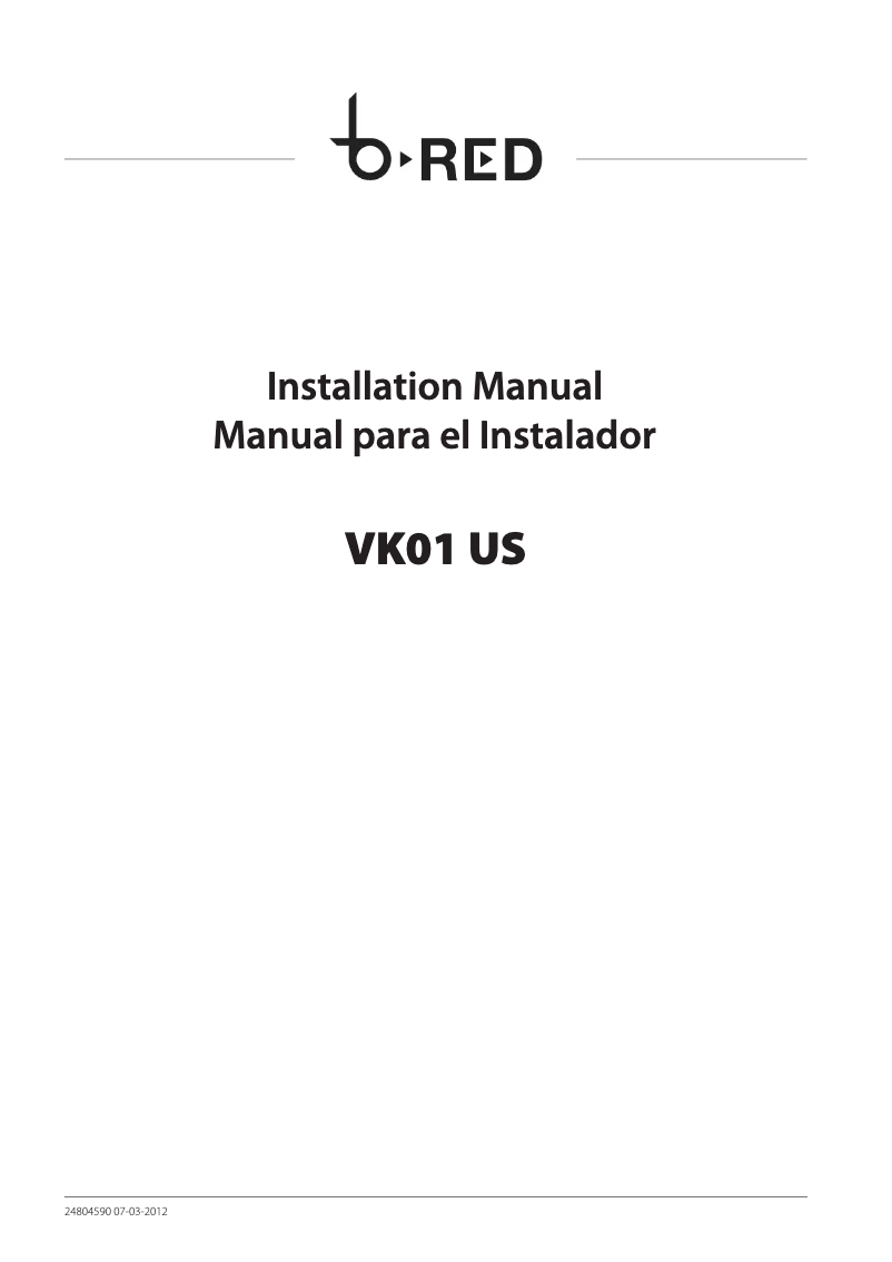 Page n°1 - Manuel utilisateur Leviton VK01 US