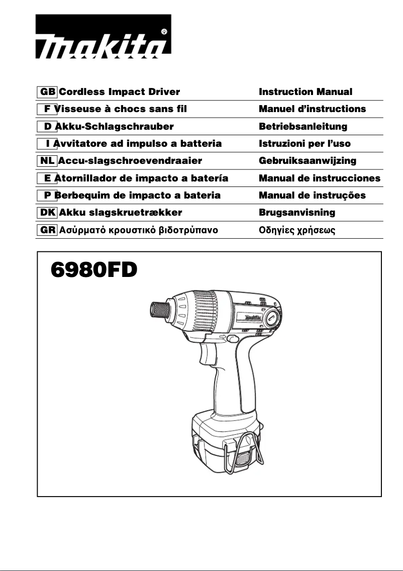 Page 1 de la notice Manuel utilisateur Makita 6980FD