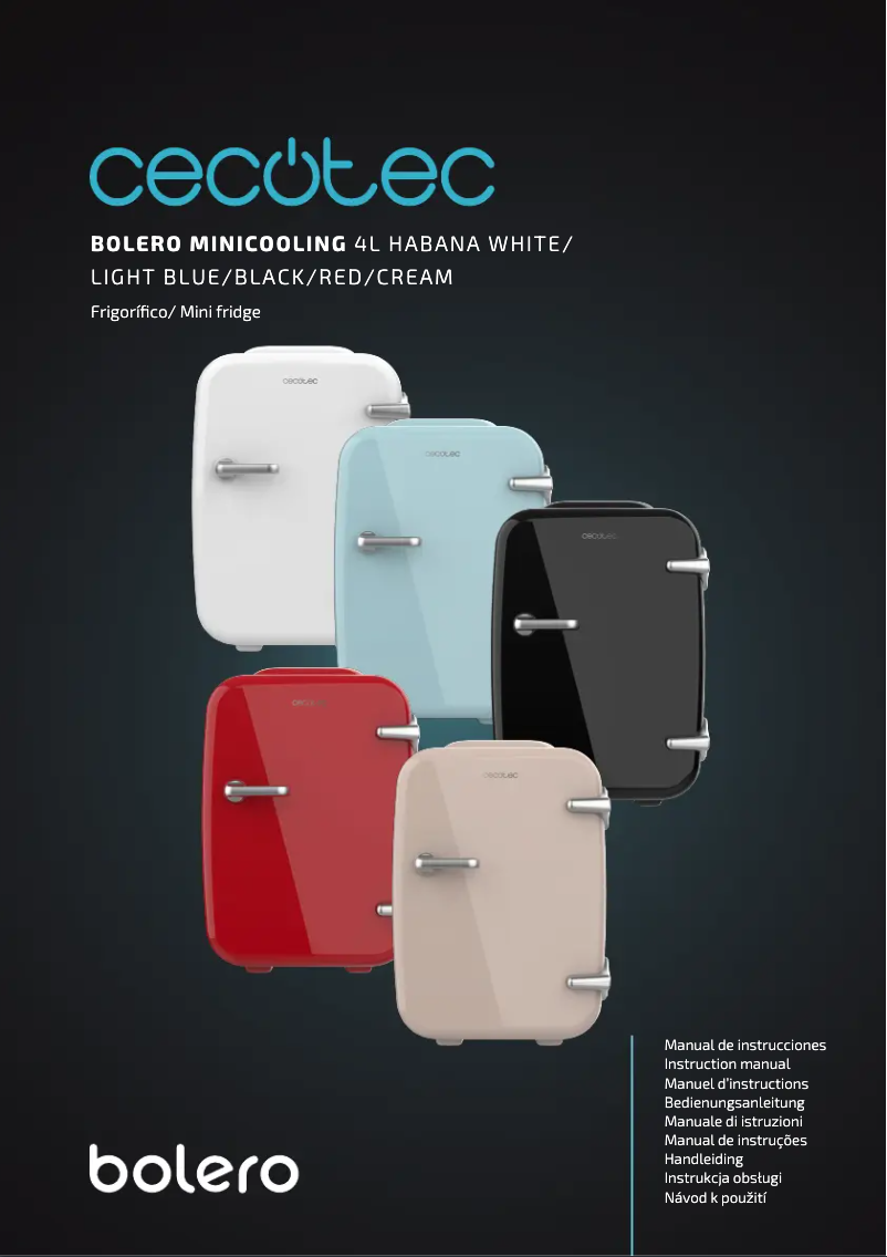 Page 1 de la notice Manuel utilisateur Cecotec Bolero MiniCooling 4L Habana