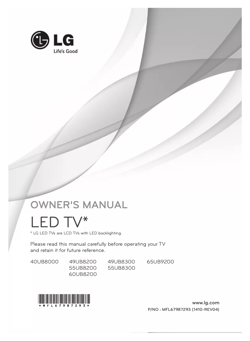 Page n°1 - Manuel utilisateur LG 49UB8200