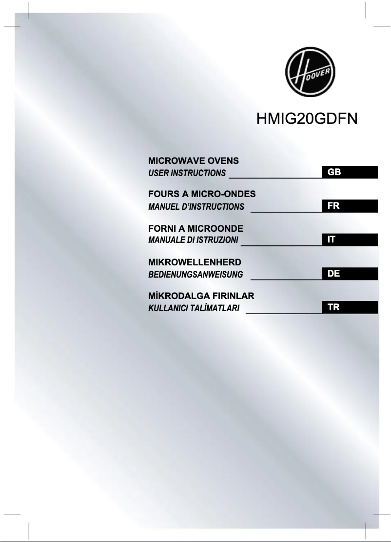 Page 1 de la notice Manuel utilisateur Hoover HMIG20GDFN