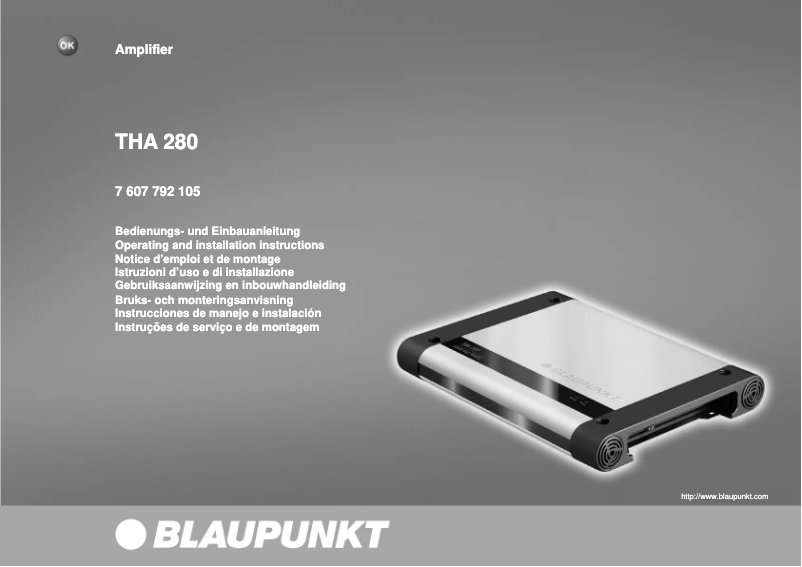 Page 1 de la notice Manuel utilisateur Blaupunkt THA 280