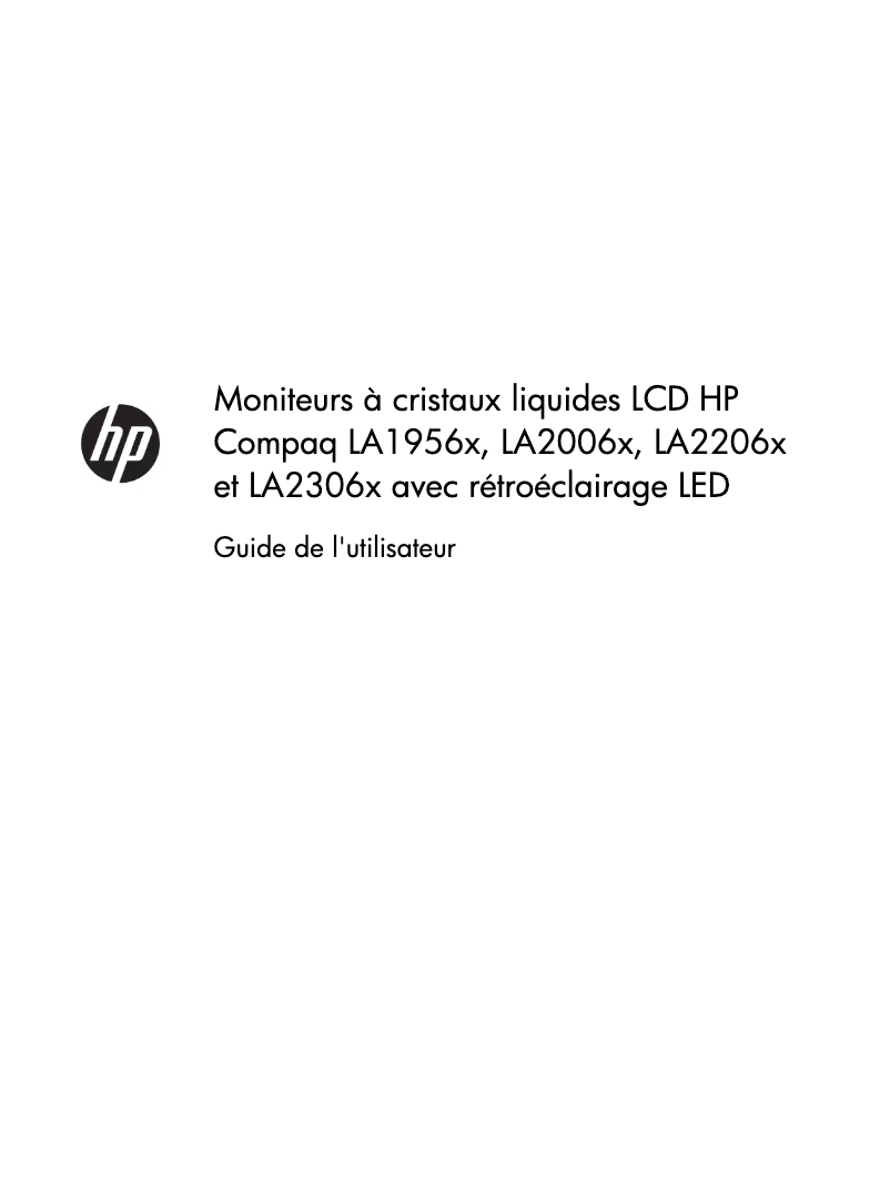 Page 1 de la notice Manuel utilisateur HP Compaq LA2206x