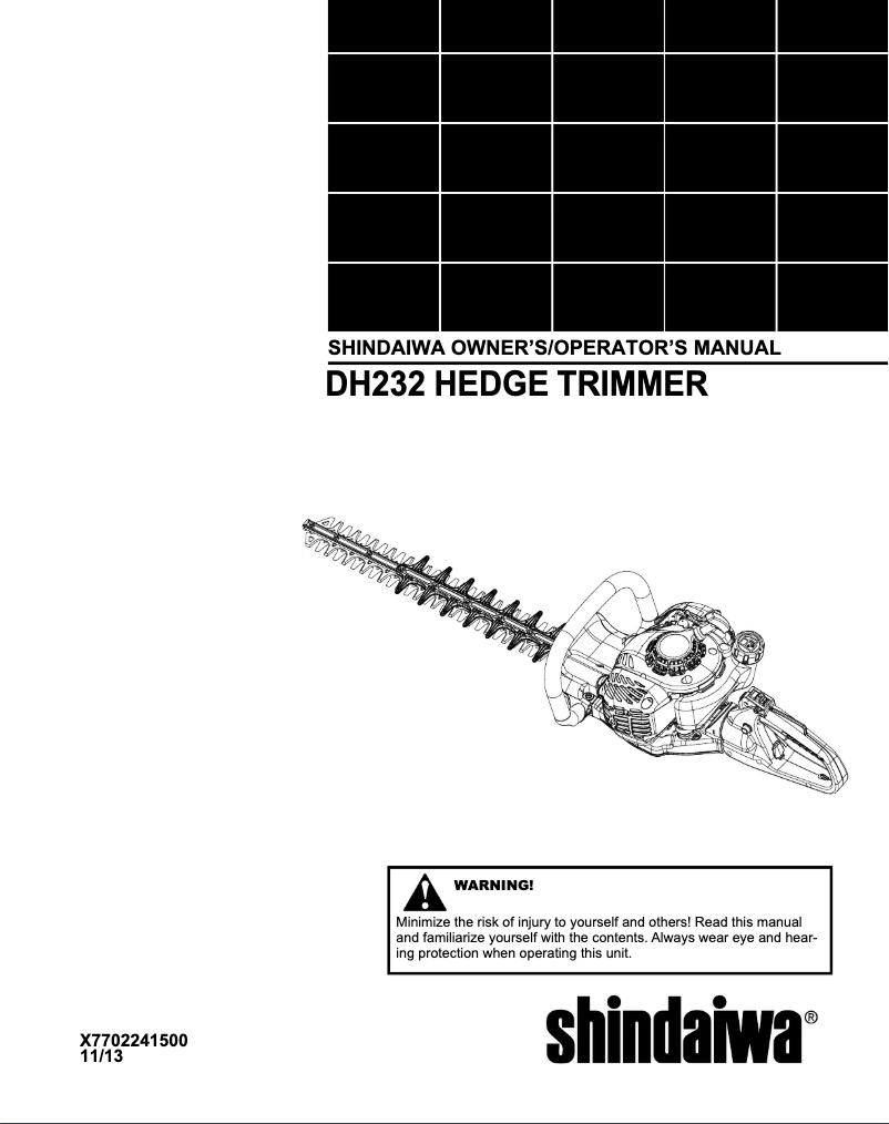 Page 1 de la notice Manuel utilisateur Shindaiwa DH232