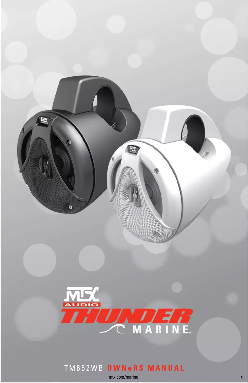 Page 1 de la notice Manuel utilisateur MTX Audio TM652WB