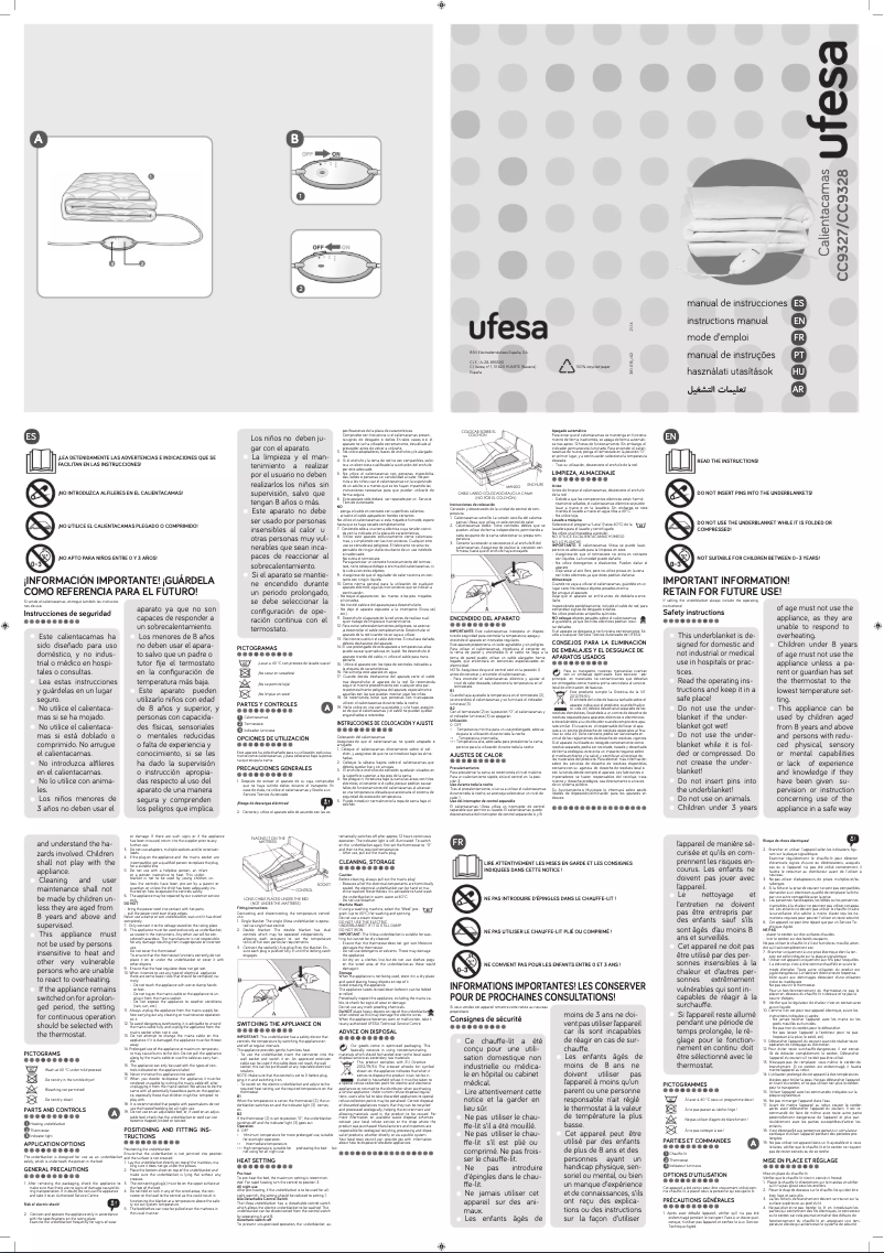 Page 1 de la notice Manuel utilisateur Ufesa CC9328