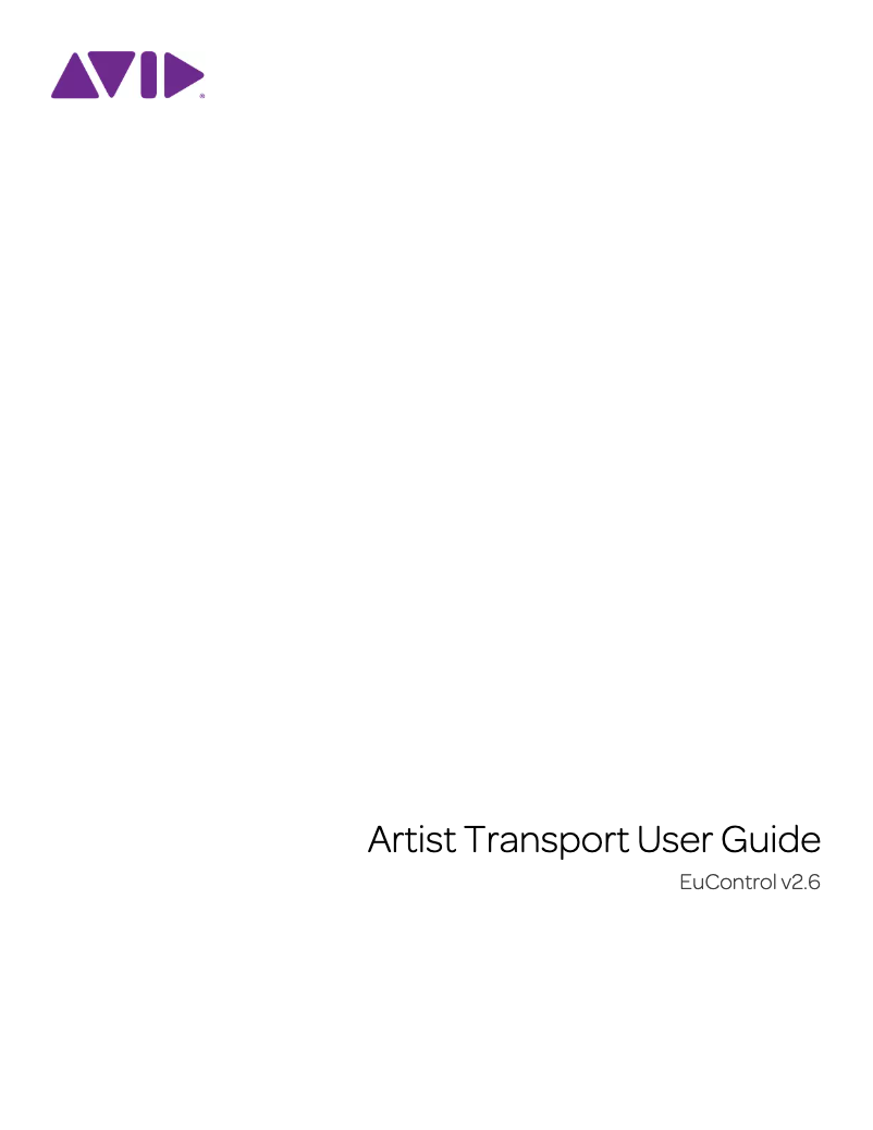 Page 1 de la notice Manuel utilisateur Avid Artist Transport